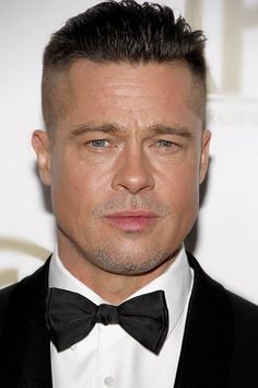 Brad Pitt Fury Haircut Ideas To Pull Off | MensHaircuts.com Brad Pitt Short Hair, Brad Pitt Long Hair, Dapper Haircut, Slick Back Undercut