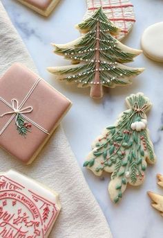 decorated christmas cookies on a table