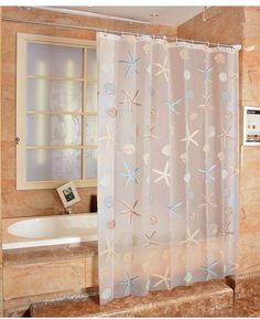 The Sea Dream - Premium Shower Curtain Seashell Shower Curtain, Rich Bathroom, Curtain Partition, Modern Shower Curtains, Seaside Style, Bathroom Curtain, Decoration Originale, Modern Shower, Curtain Material