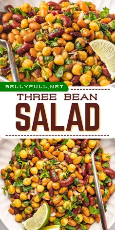 Dive into summer with this Three Bean Salad recipe! This easy and healthy summer salad idea is ready in just 15 minutes, offering a hearty yet light option for your Memorial Day party food. Packed with chickpeas, red kidney beans, and pinto beans, it's zesty and satisfying! Cold Bean Salad, Memorial Day Party Food, Kidney Bean Recipes, Three Bean Salad Recipe, Chickpea Recipes Easy, Kidney Bean Salad, Bean Salads, Simple Salads, Memorial Day Party