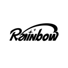 the logo for rainbow is black and white