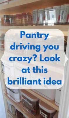 an open refrigerator with the words pantry driving you crazy? look at this brilliant idea