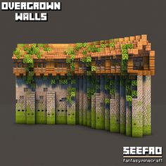 Minecraft Jungle Survival Base, Minecraft Defense Wall, Minecraft Wall Builds, Minecraft Armor Trims Design, Minecraft Flat World Seed, Minecraft Designs Ideas, Minecraft Wood Types, Ice Spikes Minecraft Build, Minecraft Wall Light Ideas