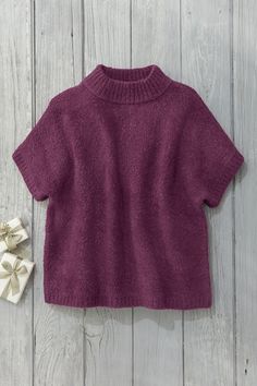 Plushly textured and soft, in a fresh silhouette that energizes your sweater collection. Dolman short sleeves work great for layering. Shrug Cardigan, Sweater Collection, Women's Sweaters, Color Stories, Coldwater Creek, Jeans Shop, Vest Jacket, Knit Top, Sweater Shirt