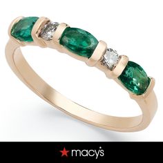 in stock Macy's Diamond Promise Ring, Macy's Diamond Ring, Macy's Fine Jewelry Rings With Diamond Accents, Macy's Diamond Ring In Fine Jewelry Style, Macy's Fine Jewelry 14k Gold Diamond Ring, Macy's Diamond Ring Fine Jewelry, Macy's Oval Diamond Ring With Accents, Macy's Fine Jewelry Diamond Ring, Ring Emerald