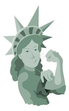 the statue of liberty with her arm raised royalty illustration