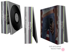 an album cover with the american flag on it and two different records in front of it