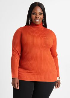 Understated elegance, this classic turtleneck sweater is an essential piece to add to your closet, showing how necessary chic simplicity is. Potters Clay, Classic Turtleneck, Chic Sweater, Fitted Turtleneck, Chic Sweaters, Knit Turtleneck, Knit Turtleneck Sweater, Ashley Stewart, Line Store