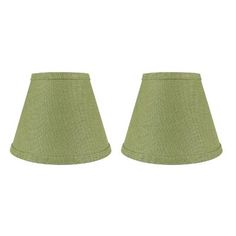 two green lampshades on a white background