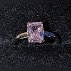 Gorgeous! 1.5 Ct Emerald Cut Pink Topaz Ring Set In Sterling Silver. Nwot, Purchased From Zales. Size 6. Silver Radiant Cut Solitaire Sapphire Ring, Classic Pink Topaz Ring With Prong Setting, Silver Rings With Rectangular Stone And Prong Setting, Classic Silver Topaz Ring With Radiant Cut, Silver Morganite Ring For Formal Occasions, Formal Silver Morganite Diamond Ring, Formal Silver Morganite Ring, Classic Vvs Clarity Amethyst Promise Ring, Pink Topaz Ring