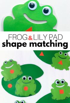 frog and lily pad shape matching craft for kids