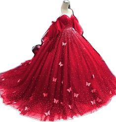 Quinceanera Dresses Off The Shoulder, Iridescent Prom Dress, Red Quince, Sweet 16 Dress, Dresses Off The Shoulder, Red Quinceanera Dresses, Bride Crown, Quince Dress, Wedding Veils Lace