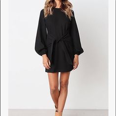 Black, Long Sleeve, Mini Black Mini Dress For Winter Day Out, Black Mini Dress For Fall Date Night, Black Mini Dress For Date Night In Fall, Black Dresses For Winter Day Out, Black Winter Day Out Dresses, Black Dress For Day Out In Winter, Black Winter Dresses For Day Out, Chic Black Dresses For Fall, Chic Black Dress For Fall