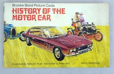 an old book about the history of the motor car with pictures of cars and people