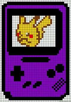 a pixellated image of a tv with pikachu on it