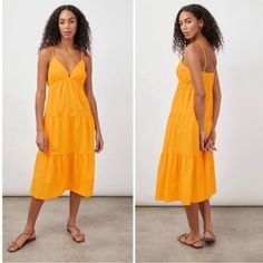 Made From Crisp Cotton Poplin, This Midi Dress Features A V-Neckline With Cut-Out Keyhole Detail, And Adjustable Thin Shoulder Straps. 55% Organic Cotton 45% Tencelt. Imported Still For Sale On Rails Website For $228 Approximate Measurements Pit To Pit 18" Length 47" (Adjustable) Size Medium. New Without Tags. No Flaws To Note Midi Tank Dress, Midi Sundress, Dresses Xxl, Tiered Midi Dress, Striped Midi Dress, Cotton Midi Dress, Ruffle Hem Dress, Gingham Dress, 80 Dress