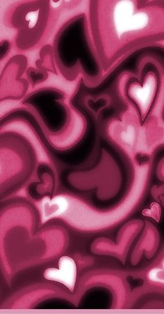 pink and black hearts are shown in this abstract photo with the words, i love you