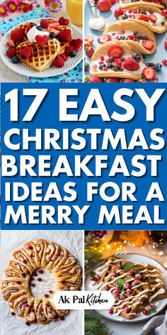 Kick-off Festive morning with Christmas Breakfast Ideas perfect for a crowd and loved by kids. Prepare make-ahead breakfast for a stress-free morning meal, such as a hearty Christmas breakfast casserole or refreshing morning smoothies, serve up kid-friendly Christmas breakfast delights, and stack up cheerful Christmas pancakes. These festive Christmas recipes are sure to bring holiday cheer to your breakfast table! Easy Breakfast Casseroles, Traditional Christmas Breakfast, Best Christmas Breakfast, Christmas Brunch Ideas, Christmas Breakfast Ideas, Holiday Brunch Recipes, Easy Christmas Breakfast