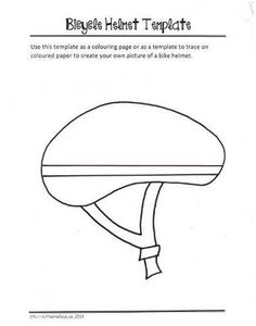 a bicycle helmet template for kids to color