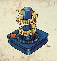 a drawing of a game controller with the words original game on it's side