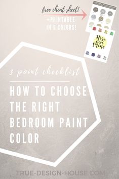 how to choose the right bedroom paint color for your bedding needs info sheet with text overlay