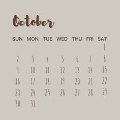 a calendar with the date on it for october