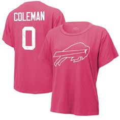 Represent your favorite Buffalo Bills player with this Keon Coleman Name & Number T-Shirt from Majestic Threads. This stylish tee features a distressed screen print team logo on the front, ensuring your Buffalo Bills fandom takes center stage. With Keon Coleman's name and number displayed on the back, you can show your support for the rising star while rocking a trendy and comfortable look. Keon Coleman, Pink Name, Pink Names, Nfl Buffalo Bills, Women Names, Spandex Shorts, Buffalo Bills, Center Stage, Crop Sweatshirt