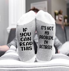 Slip into comfort and style with a twist – because who said socks couldn't be funny? Perfect for any occasion, our socks are more than just a practical gift-they are a great way to connvey a funny message without saying a word. Whether it's a birthday, holiday, or just a gesture of appreciation, our socks are the ideal gift for those who appreciate both comfort and a good laugh. Life is too short for boring socks! Let us deliver gifts for all occasions for you! You can have socks shipped as gift Gift For Boss, Funny Retirement Gifts, Graduation Design, Funny Retirement, Gift For Coworker, Zodiac Designs, Retirement Humor, Tea Design, Socks Gift