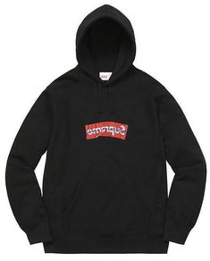 Authentic SUPREME COMME DES GARÇONS  BOX LOGO HOODED SWEATSHIRT Up for sale today ladies and gentlemen is a brand new, in bag, Supreme Comme des Garçons box logo hooded sweatshirt. Color: Black. Size: Medium. Heavyweight cotton crossgrain fleece with rib gussets and pouch pocket. Box logo printed on chest. This item was purchased by me on the supreme web store. (Supreme online items do not come will tags). Please look at the pictures. The item pictured is the item you will receive. This item is Designer Black Hoodie For Winter, Designer Letter Print Sweatshirt For Streetwear, Black Designer Hoodie For Streetwear, Designer Hooded Hoodie For Streetwear, Designer Hoodie Sweatshirt For Streetwear, Commes Des Garcons Shirt, Comme Des Garcons Hoodie, Supreme Sweatshirt, Supreme Hoodie