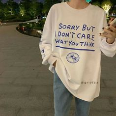 Sorry But I Don t Care What You Think T Shirt Casual Long Sleeve T-shirt With Funny Text, Trendy Long Sleeve T-shirt With Lettering, Long Sleeve Graphic Tee With Funny Text, Trendy Long Sleeve Tops With Funny Text, White Long Sleeve Tops With Funny Text, White Long Sleeve T-shirt With Funny Text, Casual Crew Neck Top With Funny Text, Long Sleeve T-shirt With Funny Text For Streetwear, Casual Sweatshirt With Funny Text For Streetwear