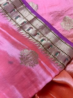 SILK MARK CERTIFIED !!!Gorgeous Light Weight handwoven Pure Dupion Silk Saree in Peach and Pink Shade with Paithani Muniya Border. Blouse pieces is a designer piece. Item : SareeBase Fabric : Pure Dupion Banarasi SilkColor : Pink and Peach Blouse piece : Comes with un-stitched Blouse piece.Fall & Edging(Yes/No) : YesSilk Mark Certificate given with the Saree(Yes/No) : Yes Disclaimer -:- Color variation is possible due to various reasons like phone or desktop setting, resolution etc. Please don't Pink Tussar Silk Sets For Festivals, Pink Kurta For Celebration, Pink Self-design Kurta For Celebration, Traditional Pink Blouse Piece With Zari Work, Transitional Pink Tussar Silk Sets, Silk Anarkali Set With Cutdana For Puja, Pink Chanderi Sets With Zari Weaving, Pink Chanderi Choli With Motifs, Pink Banarasi Silk Kurta For Navratri