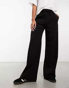 Stradivarius tailored pull-on pants in black | ASOS Chic Drawstring Bottoms For Night Out, Black Drawstring Pants For Work, High-waisted Wide Leg Pants With Drawstring For Work, Trendy Wide-leg Sweatpants For Workwear, Drawstring Wide-leg Pants For Work, Chic Drawstring Pants For Work, High-waisted Drawstring Work Pants, High-waisted Drawstring Pants For Work, Chic Black Pants With Drawstring