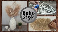 a collage of photos with different types of items and text that reads boho style