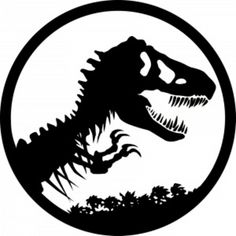 a black and white silhouette of a dinosaur