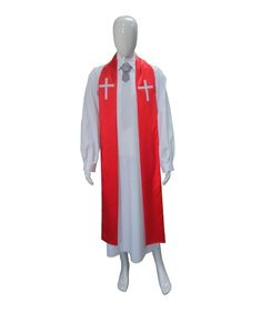 (Same Day Dispatch) Men's Priest Robe Costume, White HC-066 Evil Priest Costume, Priest Clothes, Priest Halloween Costume, White Priest Robes, Garments Of The High Priest, Priest Costume, Priest Robes, Red Costume, Leg Work