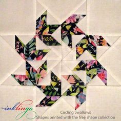 the star quilt block is made up of many different flowers and leaves, with text overlay