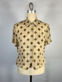 Vintage 1990's LIZ CLAIBORNE tan brown lightweight silk floral blouse top size 8 | eBay Silk Chiffon Fabric, Antique Clothing, Silk Chiffon, Chiffon Fabric, Floral Blouse, Blouse Top, Liz Claiborne, Tan Brown, Chiffon