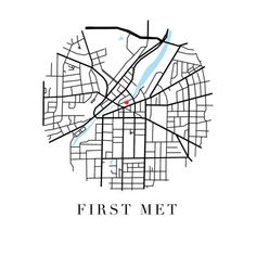 a map of the city of first met