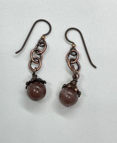 Hypoallergenic Purple Aventurine and Copper Earrings. The Ear Wires are niobium, which is naturally hypoallergenic, making this ear wire especially suited for customers with metal sensitivities. Approximately 1 1/2" long from the top of the ear wire and 1/4" wide. These Earrings have been antiqued, polished and sealed. Sealed with Protectaclear. ProtectaClear is a clear, protective coating that is tough enough to protect jewelry and is safe for wear against skin. ProtectaClear is practically inv Hypoallergenic Copper Dangle Earrings, Hypoallergenic Copper Dangle Jewelry, Hypoallergenic Brown Copper Earrings, Hypoallergenic Dangle Earrings With Copper Wire, The Ear, Copper Earrings, Ear Wire, Ear Wires, Copper