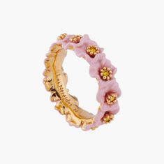 This flower wreath sits gently on your beautiful hand to welcome in a new season that's resplendent in colors! A fancy, brand-new ring from the Enchanted Encounter collection. Thin Ring: gold-plated brass, faceted crystals, gold-plated pistils.ALRE601/14 ALRE601/11 ALRE601/12 ALRE601/13 ALRE601/14 Strawberry Ring, Les Nereides, Fancy Rings, Flower Pendant Necklace, Jewelry Lookbook, Pearl Pendant Necklace, Pink Ring, Girly Jewelry, Pearl Stud Earrings