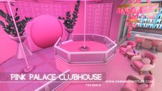 the pink place clubhouse is filled with chairs and tables