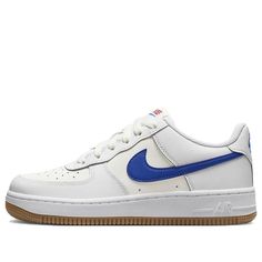 (GS) Nike Air Force 1 'White Game Royal Gum' DX5805-179 (AF1/SNKR/Skate/Casual/Low Top/Wear-resistant) Casual Nike Air Force 1 For Sports, Nike Air Force 1 Casual Skateboarding Shoes, Nike Air Force 1 Casual Shoes For Skateboarding, White Synthetic Sneakers For Skateboarding, White Nike Air Force 1 For Sports, White Nike Air Force 1 Casual Sports, White Nike Air Force 1 Casual Sports Shoes, White Nike Air Force 1 Casual Streetwear, Casual White Nike Air Force 1 For Streetwear