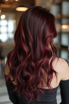 Pelo Color Vino, Red Balayage Hair, Red Hair With Highlights, Rambut Brunette, Cherry Red Hair, Red Hair Inspo, Wine Hair, Cherry Hair, Cute Hair Colors