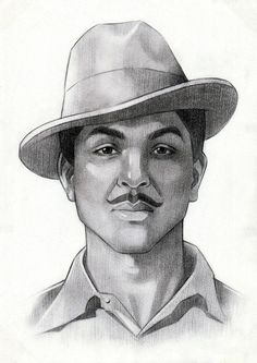 a drawing of a man wearing a hat