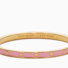 Kate Spade Spot The Spade Pink Enamel And Gold Hearts Bracelet New And Authentic- New And Never Worn Product Details Plated Metal Gold Polished Finish Enamel Weight: 23.7 G Hinge Closure Length: 2.25" Width: 2.13" Dust Bag Included Imported Style No. O0ru2565 Adjustable Pink Kate Spade Bracelets, Adjustable Pink Kate Spade Jewelry, Adjustable Pink Kate Spade Bracelet, Kate Spade Pink Bracelet Gift, Kate Spade Pink Bracelets As Gift, Hearts Bracelet, Kate Spade Bracelet, Kate Spade Bangle, Gold Heart Bracelet