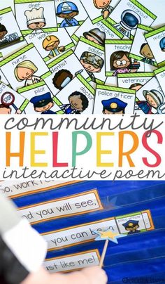 the community helpers interactive powerpoint game is shown in front of a pile of pictures