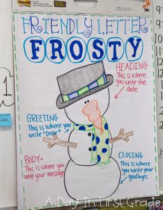 a poster with the words frosty written on it and a drawing of a snowman