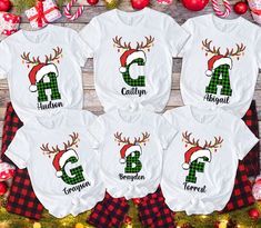 Christmas Shirt Designs Vinyl, Family Christmas Sweatshirts, Christmas Monogram Shirt, Personalized Christmas Shirts, Family Matching Christmas, Matching Christmas Shirts, Christmas Names, Christmas Matching, Christmas Monogram