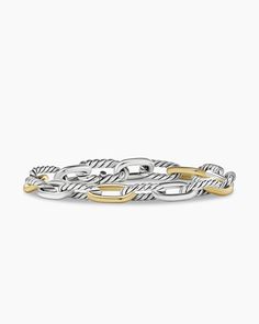 DY Madison Chain Bracelet in Sterling Silver with 18K Yellow Gold, 8.5mm Yurman Bracelet, David Yurman Bracelet, Silver Bracelets For Women, Chain Strap Bag, Mixed Metal Jewelry, Women's Bracelets, Gold Bracelet For Women, Floral Shoes, Gold Bracelet Chain