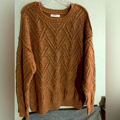 Arizona Jean Co Sweater : Women’s Size Large, 100% Polyester, Burnt Orange / Gray Multi Colored, New Without Tag. Never Worn. Excellent Condition Casual Burnt Orange Sweater For Fall, Orange Grey, Sweater Women, Burnt Orange, Multi Colored, Arizona, Scoop Neck, Sweaters For Women, Orange